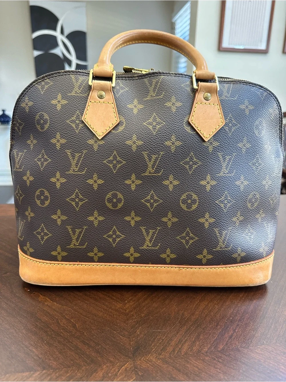 Louis Vuitton Monogram Alma PM Handbag in Brown and Tan